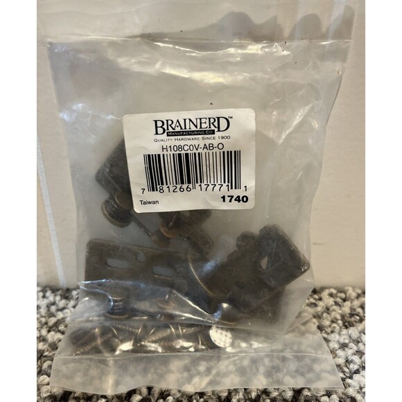 Set of 4 NEW BRAINERD Mfg. Co. H108C0V-AB-O #1740 2 Cabinet Hinges Each - Picture 2 of 6